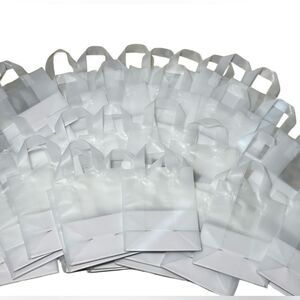 40 Opaque Party Bags/Gift Bags - Clear Frosty Plastic Blend Bags - Very Durable